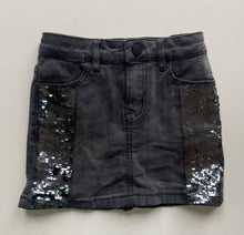 Load image into Gallery viewer, Witchery Kids girls size 4 black denim mini skirt sequins
