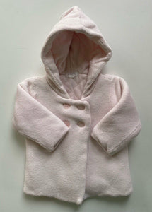 Purebaby baby girl size 0-3 months pale pink hooded thick jacket, GUC