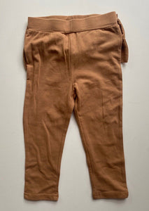 Cracked Soda baby girl size 12-18 months brown leggings pants bow, EUC