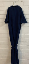 Load image into Gallery viewer, Maurie &amp; Eve Women&#39;s maternity size 10 navy blue button up maxi dress belt, VGUC
