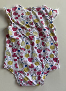 Babies R Us baby girl size 6-9 months bodysuit t-shirt fruit pink yellow, VGUC