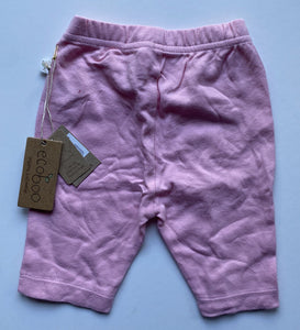 Ecoboo baby girl size newborn pink leggings pants organic, BNWT