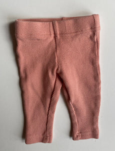 With Love for Kids baby girl size 0-3 months pink ribbed leggings pants, VGUC