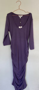 NEW Ripe Women's Maternity size XS purple long sleeve stretch cocoon dress BNWT