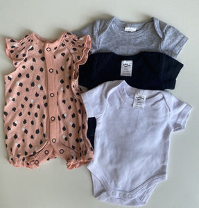 Baby Berry baby girl size newborn bundle pink romper grey black bodysuits VGUC