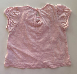 Pumpkin Patch baby girl size 12-18 months pink short sleeve top t-shirt, VGUC