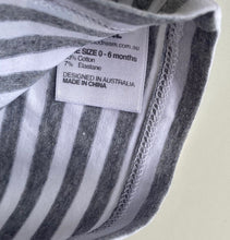 Load image into Gallery viewer, Love to Dream baby size 0-6 months grey white stripe beanie hat, EUC
