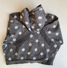 Load image into Gallery viewer, Country Road kids girls size 8 grey hooded short sleeve jumper stars, VGUC
