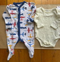 Load image into Gallery viewer, Target baby boy size 0-3 months bundle tops one-piece planes transport, VGUC
