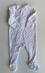 Cotton On baby girl size 0-3 months white black spotted one-piece, VGUC