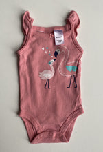 Load image into Gallery viewer, Carter&#39;s baby girl size newborn pink bodysuit singlet top flamingos, VGUC
