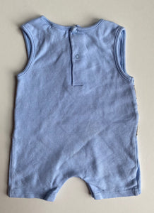 Plum Precious baby boy size 0-3 months blue romper one-piece car plane, VGUC