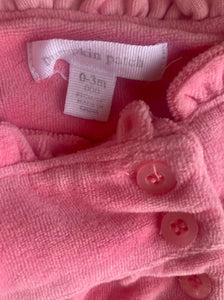 Pumpkin Patch baby girl size 0-3 months pink velour sleeveless dress, EUC