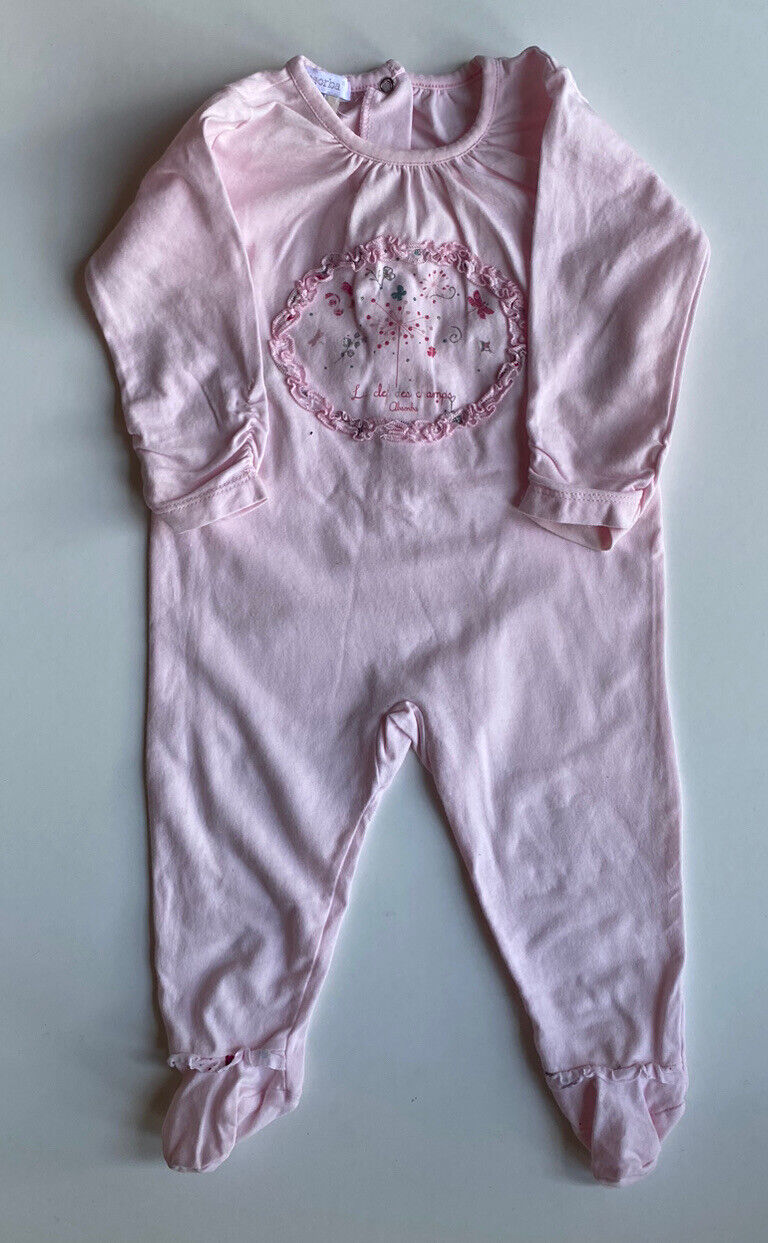 Absorba baby girl size 3-6 months pink one-piece growsuit, VGUC