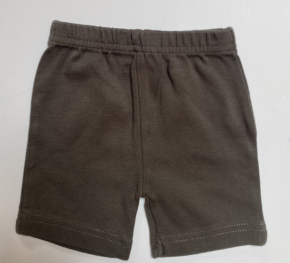 Unbranded baby boy girl size 0-3 months olive green legging shorts, EUC