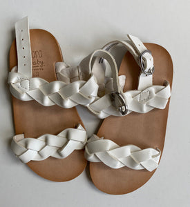 Zara baby girls size 22 white strappy sandals shoes Summer, EUC