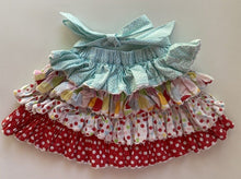 Load image into Gallery viewer, Oobi baby girl size 1-2 years red blue pink spotted tiered skirt, VGUC
