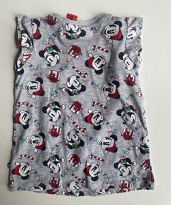 Disney kids girls toddler size 2 grey nightie Mickey Minnie Mouse Christmas, GUC