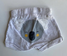 Load image into Gallery viewer, Seed baby size 0-3 months grey drawstring shorts koala face, VGUC
