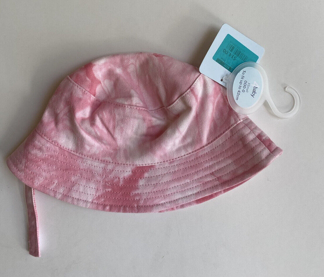 4Baby baby girl size XS 3-12 months pink tie-dye sun hat, BNWT