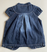 Load image into Gallery viewer, Pumpkin Patch kids girls size 7 blue denim short sleeve jacket cardigan, GUC
