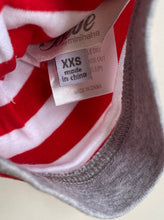 Load image into Gallery viewer, Bebe by Minihaha baby size XXS red white stripe beanie hat, VGUC
