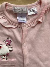 Load image into Gallery viewer, Lullaby baby girl size 3-6 month pink Summer romper one-piece frill dog bird EUC
