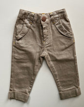 Load image into Gallery viewer, Jack &amp; Milly baby girl size 6-12 months gold shiny pull on jeans pants, VGUC
