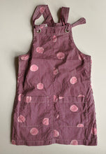 Load image into Gallery viewer, Milkshake kids girls size 7 maroon white stripe pinafore dress pink spots, VGUC
