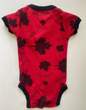 Load image into Gallery viewer, Lazy One baby size 3-6 months red black Canada t-shirt bodysuit, VGUC
