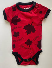 Load image into Gallery viewer, Lazy One baby size 3-6 months red black Canada t-shirt bodysuit, VGUC
