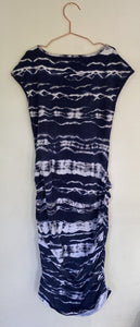 Ripe Women's Maternity size XS navy blue tie-dye stretch sleeveless dress, VGUC