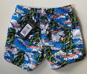 Rock Your Kid kids toddler boys size 4 blue green surfing dinosaurs, BNWT