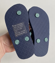 Load image into Gallery viewer, Anko kids boys size UK 8/EU 26 navy blue green crocodile thongs shoes, BNWT
