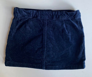 Pumpkin Patch baby girl size 12-18 months navy blue velvet mini skirt, VGUC