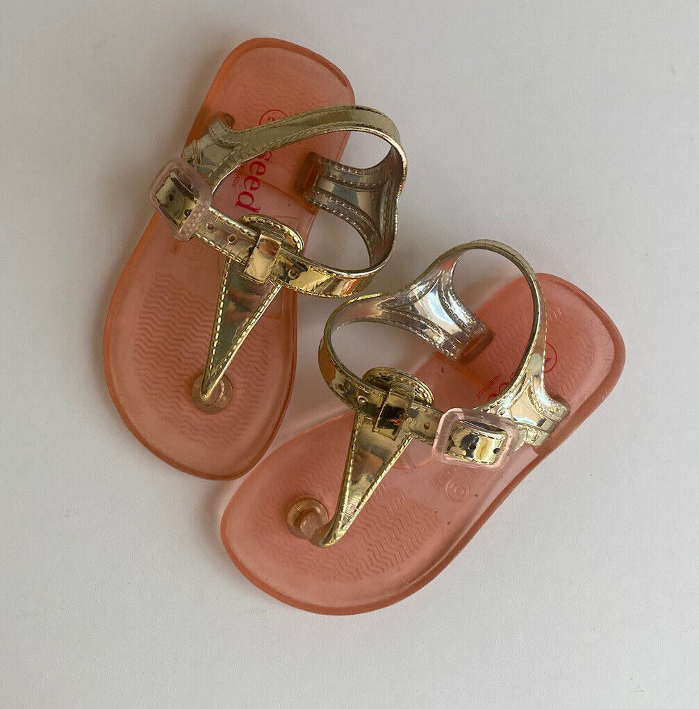 Seed kids girls toddler size 24 pink gold jelly sandals Summer shoes