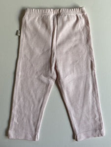 Gaia baby girl size 3-6 months pink white stripe leggings pants, VGUC