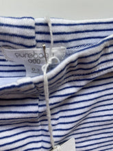 Load image into Gallery viewer, NEW Purebaby baby girl size 0-3 months blue white stripe leggings frill, BNWT
