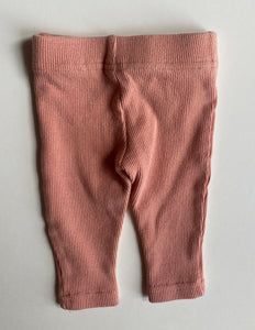 With Love for Kids baby girl size 0-3 months pink ribbed leggings pants, VGUC