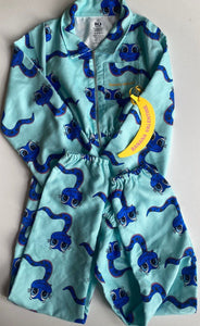 Banana Valentine kids girls size 10 blue cord long sleeve jumpsuit snakes, BNWT