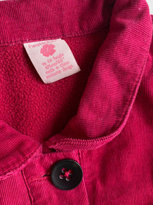 Pumpkin Patch kids girls size 7 pink cord tiered button up jacket coat, VGUC