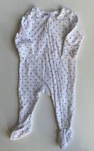 Load image into Gallery viewer, Cotton On baby girl size 0-3 months white black spotted one-piece, VGUC
