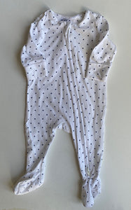 Cotton On baby girl size 0-3 months white black spotted one-piece, VGUC