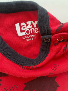 Lazy One baby size 3-6 months red black Canada t-shirt bodysuit, VGUC