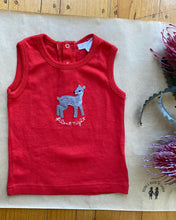 Load image into Gallery viewer, Purebaby baby girl size 3-6 months red Silent Night Christmas top reindeer, EUC
