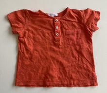 Load image into Gallery viewer, Kidsagogo baby boy size 3-6 months red orange t-shirt pocket, VGUC
