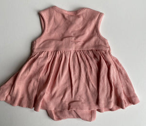 Anko baby girl size newborn pink ribbed bodysuit tank sleeveless dress, VGUC
