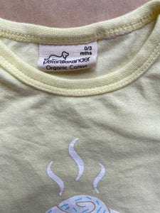 Peter Alexander baby size 0-3 months organic cotton yellow bun t-shirt, EUC
