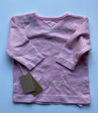 Load image into Gallery viewer, Ecoboo baby girl size newborn organic pink grey stripe long sleeve top, BNWT
