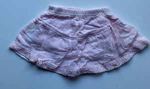 Purebaby baby girl size 0-3 months pink woven bloomer skirt lace, BNWT